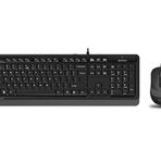 A4Tech F1010 Q USB Türkçe FN-Multimedya Klavye+Optik 1600DPI Siyah/Gri Mouse Set