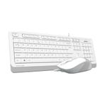 A4Tech F1010 USB Kablolu Q Klavye Mouse Seti beyaz