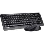 A4TECH FG1010 Gri Q Kablosuz Klavye Mouse Set 2.4ghz – Sessiz Tuşlar, Ergonomik Tasarım - Siyah