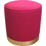A5 HOME Bordo Gold Yuvarlak Puf 40x42 Uzanma Koltuğu Makyaj Koltuğu