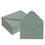 A7 Adaçayı Yeşili Zarflar 13,7 x 18,7 cm, 50'li Paket V-Kapaklı Su Yapıştırılmış, 120 gsm Kalın Kağıt Yapımı, Boş Boyut 5,25 x 7,25 Tebrik Kartları, Davetiyeler, Düğün, Kişiselleştirme Hediyesi