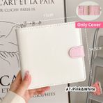 A7-Pembe Beyaz Şeker Renk A5/a7 Pu Deri Bağlayıcı Fotoğraf Kartları Kapak Sevimli Kpop Gevşek Yaprak Toplama Kitap Fotoğraf Kartları Albümü Depolama Kitap Kırtasiye (Yurt Dışından) - Renkli - Notebooks