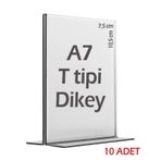 A7 T-Tipi Dikey Şeffaf Pleksi Mika Föylük Menü Broşürlük Etiketli