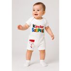 Aa Bebek Kinder Sürpriz Baskılı Kısa Kollu Unisex Bebek Tulum
