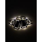 Aa Pilli Ledli Bira Bardağı Tablosu, Dekoratif Ledli Işıklı Tablo - 65 x 35