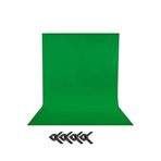 AA Plus Green Screen Yeşil Fon Perde Chromakey Greenbox (2X4M)+4 Adet Mandal Yeşil