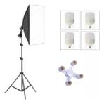 AA Plus Softbox 4 Duylu Softbox (1 Adet) + 2 M Işık Ayağı +4 Adet 20 Watt LED Lamba (Toplam 7200 Lümen)
