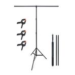 AA Plus Tek Ebat Fon Standı (1.5x2 M)+ 3 Adet Fon Mandalı Dijital Fotoğraf Çerçeveleri Siyah