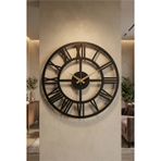 Aa Shop Ahşap Dekoratif Sade Roma Rakamlı Duvar Saati 50 CM Siyah