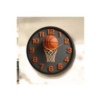 AA Shop Basketbol Top Pota Renkli Baskı Desenli Sayılı Yılbaşı Hediyelik Ahşap Sessiz Tablo Duvar Saati