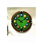 AA Shop Bilardo Oyun Salon Renkli Baskı Desenli Sayılı Hediyelik Ahşap Sessiz Tablo Duvar Saati 617