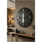 AA Shop Siyah Renk Yılbaşı Hediyelik Ahşap Aynalı Dekoratif Farklı Desenli Duvar Saati 50cm