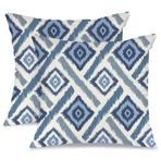 AACORS Dış Mekan Su Geçirmez Yastık Kılıfları 45,5 x 45,7 cm 2'li Set, Mavi Geometri Desenli Dekoratif Boho Kırlent Kılıfları Veranda Mobilyaları Bahçe Sundurma Dekoru için AAW01-18-2