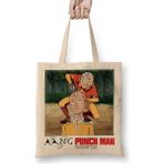 Aang Punch Man Bez Çanta Uzun Saplı - Açık Bej - 40 X 40