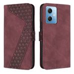 AAOCLO Xiaomi Redmi Note 12 Note12 Poco X5 Pocox5 5G 22111317I 22111317PG ile Uyumlu Darbeye Dayanıklı İş Deri Provtif Kabuk Kart Yuvası PU Cüzdan Klips (Şarap kırmızısı, Redmi Note 12 5G)