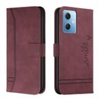AAOCLO Xiaomi Redmi Note 12 pro 12pro Poco X 5 X5 pro 5G ile Uyumlu Düz Renk Aşk Desenli PU Deri Kılıf Telefon Kılıfı Kart Yuvaları Cüzdan Kordon Çanta Tutucu (Şarap Kırmızısı, Redmi note12 5G)