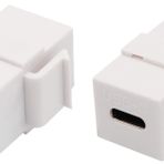 AAOTOKK USB C Anahtar Taşı Jak Adaptörü USB 3.1 Tip C Dişi Anahtar Taşına Takma Soket Bağlayıcı Adaptör Duvar Plakası Çıkış Paneli için (Beyaz/2'li Paket)