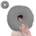 Aarcyye Delikli piercing yastığı, kulak deliği yastığı, yan yatanlar için baş yastığı, yuvarlak pamuk piercing, yan yatanlar için kulak ağrılarını azaltmak için uyku halkası (siyah, beyaz)