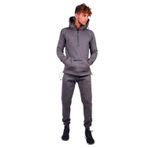 Aarhon Erkek eşofman yarım Zip tam kollu kazak polar üst ve alt kordon seti Hood koşu takım elbise seti, karakalem, XXL