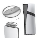 AARONMEI PlayStation 5 Slim/Pro Console ile Uyumlu Kaymaz Tabanlı Dikey Metal Stand - PS5 Oyun Konsolu Ana Bilgisayarı için Taşınabilir Braket Tutucu Dağı (Gri)