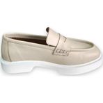 Aayak&Kabımofficial Hakiki Deri Kadın Loafer Makosen Casual Fiyonklu Günlük Ayakkabı Bej 37