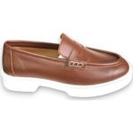 Aayak&Kabımofficial Hakiki Deri Kadın Loafer Makosen Casual Fiyonklu Günlük Ayakkabı Taba 39