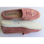 Aayak&Kabımofficial Hakiki Deri Pudra Küçük Ve Büyük Beden Günlük Kadın Ayakkabı Loafer Makosen Pudra 42