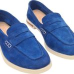 Aayak&Kabımofficial Hakiki Deri Saraçlı Fiyonk Günlük Kadın Ayakkabı Babet Loafer Makosen Mavi 40