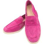 Aayak&Kabımofficial Hakiki Deri Saraçlı Fiyonk Günlük Kadın Ayakkabı Babet Loafer Makosen Pembe 38