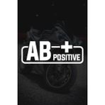 Ab+ Pozitif Kan Grubu Sticker - Oto Sticker - Araba Sticker - Motor Sticker - Cam Sticker - 11,5cm X 4cm - Beyaz
