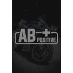Ab+ Pozitif Kan Grubu Sticker - Oto Sticker - Araba Sticker - Motor Sticker - Cam Sticker - 11,5cm X 4cm - Gri