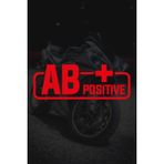 Ab+ Pozitif Kan Grubu Sticker - Oto Sticker - Araba Sticker - Motor Sticker - Cam Sticker - 11,5cm X 4cm - Kırmızı