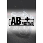 Ab+ Pozitif Kan Grubu Sticker - Oto Sticker - Araba Sticker - Motor Sticker - Cam Sticker - 11,5cm X 4cm - Siyah