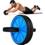 Ab Wheel Fitness Karın Kası Sixpack Egzersiz Tekeri Spor Aleti Tekerlekli Şınav Mekik Kardiyo Teker - Ahşap - Gri