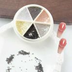 Aba Nails 6 Renk Tırnak Süsleme Parlak Metal Havyar Taşları Nail Art Boncukları WN-522 - Gümüş