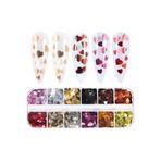 Aba Nails Metalik Renkli Kalpler Tırnak Süsleme Folyo Pulları Mix Nail Art
