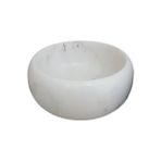 Abahanoğlu Mermer Yuvarlak Lavabo, Tezgahüstü Lavabo, Mermer Lavabo, Lavabo, Mermer, Beyaz Lavabo 42X42X15 cm