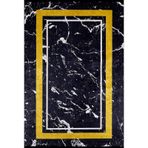 Abakan Sarı Çerçeveli Modern Geometrik Etnik Desenli Boho Makinada Yıkanabilir Hafif Hav Toz Vermez Leke Tutmaz Kaymaz Taban Dijital Makine Baskı Halı Oturma Odası Salon Yolluk Koridor Mutfak Halısı
