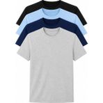 Abani Classic Tişört Fanila Promosyon Yarım Kol Sıfır Yaka 4 Renk 4’lü Paket - Çok Renkli - 2XL