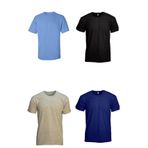 Abani Classic Tişört Fanila Promosyon Yarım Kol Sıfır Yaka 4 Renk 4’lü Paket (L)