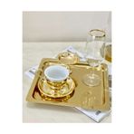 Abant 1 ADET Gold Altın Renk Kare Paslanmaz Çelik Kahve Servis Sunum Tepsi & Tabağı 1 Adet(21X21CM)