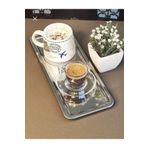 Abant 1 Adet Lüks Paslanmaz Çelik Dikdörtgen Kahve Servis Sunum Tepsisi Tabağı(33x13cm)