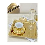 Abant 2'Li Kare Paslanmaz Çelik 21X21Cm Kare Kahve, Söz, Nişan, Servis Sunum Tepsisi