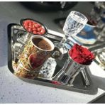 Abant 6'lı Kare Paslanmaz Çelik 21X21CM Kare Kahve, Söz, Nişan, Servis Sunum Tepsisi - 6 Adet