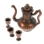 Abaodam 1 Takım Mini Çaydanlık Çay Aksesuarları Mutfak Oyun Seti Çay Fincanı Oynuyormuş Gibi Yap Minyatür Mutfak Seti Çay Bardağı Oyuncak Demlik Çatal Kaşık Bıçak Takımı Ev Alaşım Çay Seti