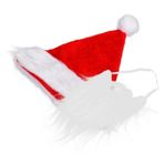 Abaodam 1 Takım Santa Süslü Elbise Malzemeleri Yılbaşı Sakal Maskesi Noel Baba Sakalı Noel Baba Sakal Seti Noel Cosplay Sakal Noel Baba Sakal Örtüsü Noel Kostüm Seti Şapka Başlık Giyim