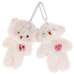 Abaodam 2 Adet Ayı Anahtarlık Hediye Peluş Oyuncak Ayı Çanta Kolye Takılar Tüylü Karikatür Anahtarlık Ayı Bebek Anahtarlık Peluş Ayı Kolye Mini Kabarık Ayı Beyaz Cazibe Çocuk Hayvan Alaşım