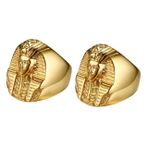Abaodam 2 Adet Mısır Firavun Yüzüğü Kostüm Yüzük Antik Kostüm Yüzüğü Mısır Firavunu Yüzüğü Mısır Halkası Erkekler Mumya Yüzük Tutankhamun Yüzüğü Aksesuarlar Paslanmaz Çelik Iyi