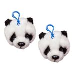 Abaodam 2 Adet Panda Kafası Peluş Peluş Bebek Kolye Panda Kafası Asılı Dekorlar Peluş Panda Başı Kolye Dekoratif Çanta Kolye Anahtarlık Kolye Okul Çantası Kolye Kısa Peluş