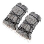 Abaodam 2 Adet Sahte Kürk Viking Bacak Isıtıcıları Ortaçağ Botları İçin Kabarık Rahat Bacak Sargıları Viking Cosplay Bacak Isıtıcıları Kış Viking Kostüm Aksesuarları (30cm)